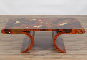 Image for Lot Southeast Asian Faux Tortoise Shell Coffee Table