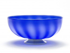 Image for Lot Italian Murano Blue Incamiciato Glass Bowl