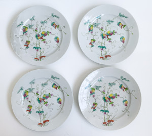 Image for Lot Set of 4 Chinese Porcelain Famille Rose Plates