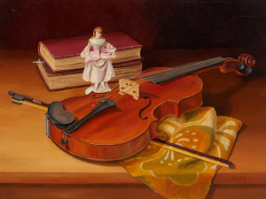 Image for Lot William Pribble - Violin with Two Books