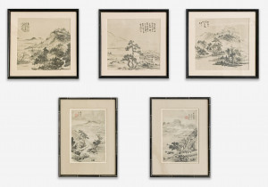 Image for Lot Artist Unknown - Group of 5 Chinese Landscape Paintings