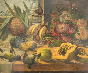 Image for Lot Artist Unknown - Still Life with Papaya