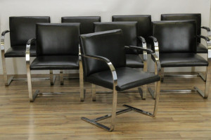 Image for Lot Set of 8 Mies Van Der Rohe for Knoll Brno Chairs