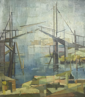 Image for Lot Lowell Nesbitt - Untitled (Abstract Cityscape)