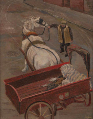 Image for Lot Joe Lasker - Untitled (Horse drawn wagon)