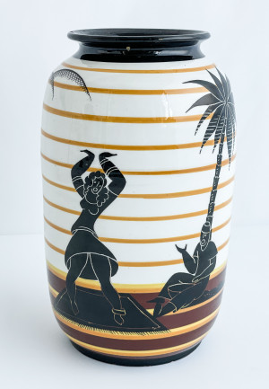 Image for Lot Rometti Ceramiche - Vase 'Deserto con Figure'