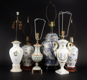 Image for Lot Group of Continental & English Porcelain Lamps