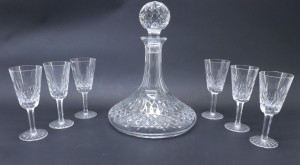 Image for Lot Waterford Crystal Decanter and Glasses