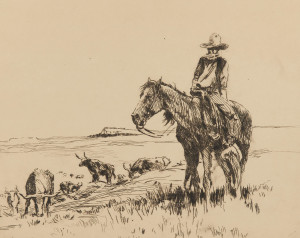 Image for Lot William Elling Gollings - Untitled (Cowboy and Cattle)