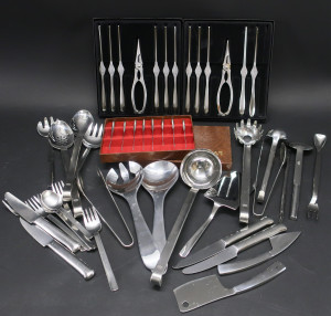 Image for Lot Mostly German Stainless Flatware & Serving Items
