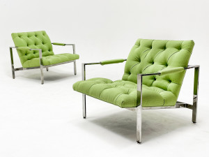 Image for Lot Milo Baughman - Pair of Lounge Chairs