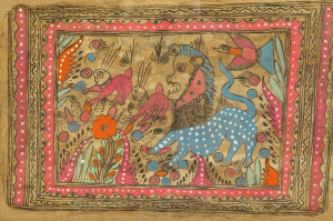 Image for Lot Indian Mola Textile, House of Heydenryk Frame, NYC