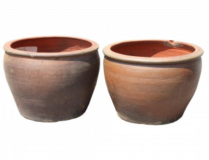 Image for Lot Near Pair Terracotta Planters