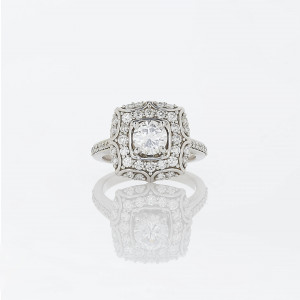Image for Lot Art Deco Style 1.59 TCW Diamond Ring