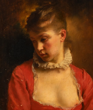 Image for Lot Gustave Jean Jacquet - Portrait of a woman