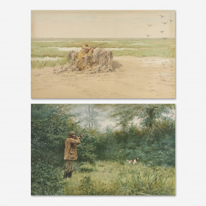 Image for Lot Arthur Burdett Frost - Group, two (2) Hunting scenes