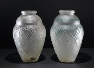 Image for Lot Etaleune - Pair Frosted Glass Vases, c.1930