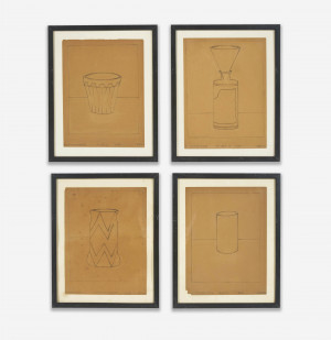 Image for Lot Unknown Artist - Vase and Object drawings (4)