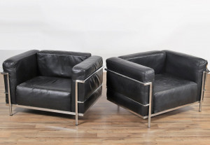 Image for Lot Pair of Le Corbusier LC2 Armchairs