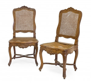 Image for Lot Pair of Régence Caned Side Chairs