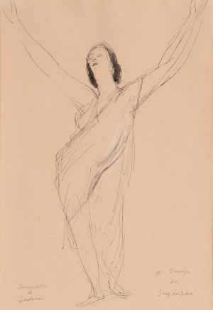 Image for Lot Andre Dunoyer de Segonzac - Isadora Duncan Study II