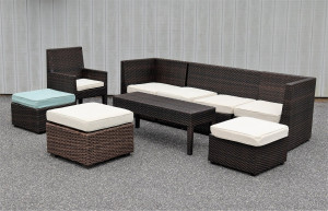 Image for Lot Eight Pcs. Pier 1 Outdoor Sectional Furniture