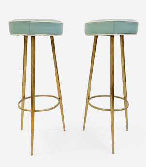 Image for Lot Two barstools in the style of Gio Ponti