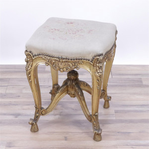 Image for Lot Louis XV Style Giltwood Bench, 19th C