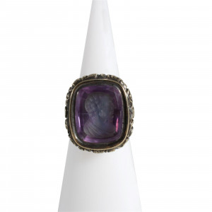 Image for Lot Amethyst Intaglio Ring