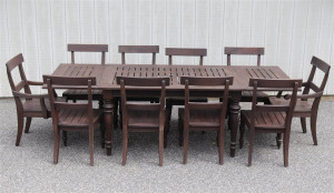 Image for Lot Pottery Barn Wood Patio Dining Set