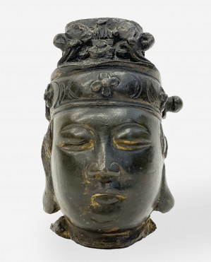 Image for Lot Chinese Bronze Head of a Daoist Immortal
