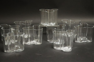 Image for Lot 9 Alvar Aalto Clear Glass Vases