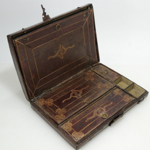 Image for Lot Louis XVI Gilt-Tooled Leather Document Box, 18th C