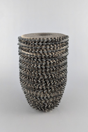 Image for Lot Rob Sieminski - Tall double walled vessel with nails
