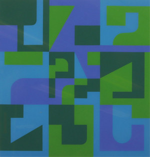 Image for Lot Norman Ives 'Yla 1970' Geometric Serigraph