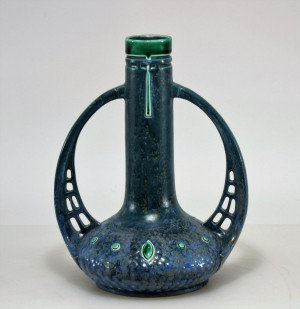 Image for Lot Jugendstil - Blue Glazed Ceramic Vase, 1905