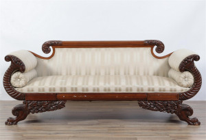 Image for Lot Late Federal Style Mahogany Sofa