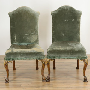 Image for Lot Pair English Rococo Style Side Chairs