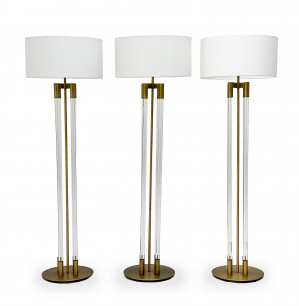Image for Lot Contemporary Acrylic Floor Lamps, Set of 3
