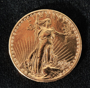 Image for Lot 1914-D $20 Saint Gaudens Double Eagle Gold Coin