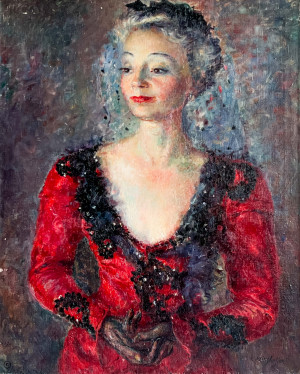 Image for Lot Clara Klinghoffer - Woman in a Red Dress