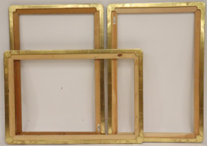 Image for Lot Set of Three Gold Leaf Floral Frames - 24 x 36"