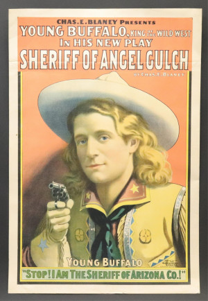 Image for Lot Young Buffalo Sheriff of Angel Gulch litho