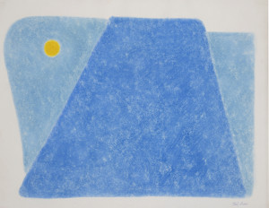 Image for Lot Mel Green - Untitled (blue with yellow circle)