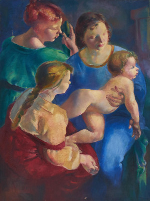 Image for Lot Clara Klinghoffer - Untitled (Three women tending to a child)