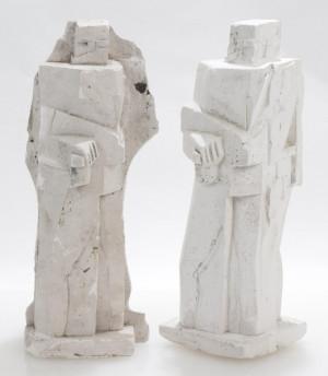 Image for Lot Pair Cubist Form Plaster Molds Style of Lipchitz