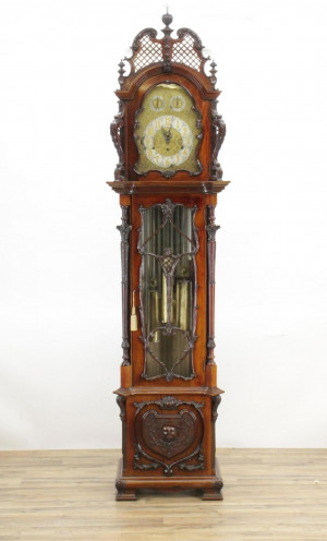 Image for Lot English Victorian Mahogany Tallcase Clock