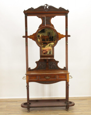 Image for Lot Victorian Walnut Hall Stand circa 1900