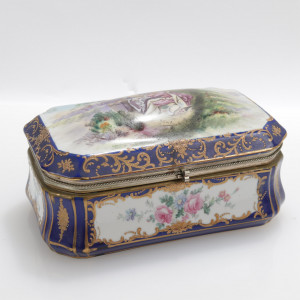 Image for Lot Sevres Style Gilt Decorated Porcelain Box