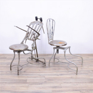 Image for Lot Vintage Industrial Painted Metal Dental Chairs